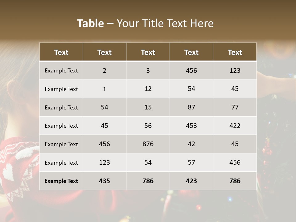 A Young Girl Is Decorating A Christmas Tree PowerPoint Template