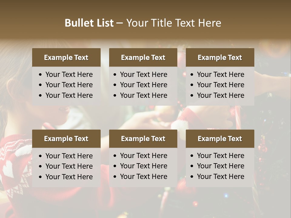 A Young Girl Is Decorating A Christmas Tree PowerPoint Template