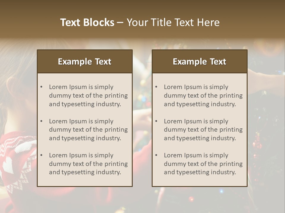 A Young Girl Is Decorating A Christmas Tree PowerPoint Template