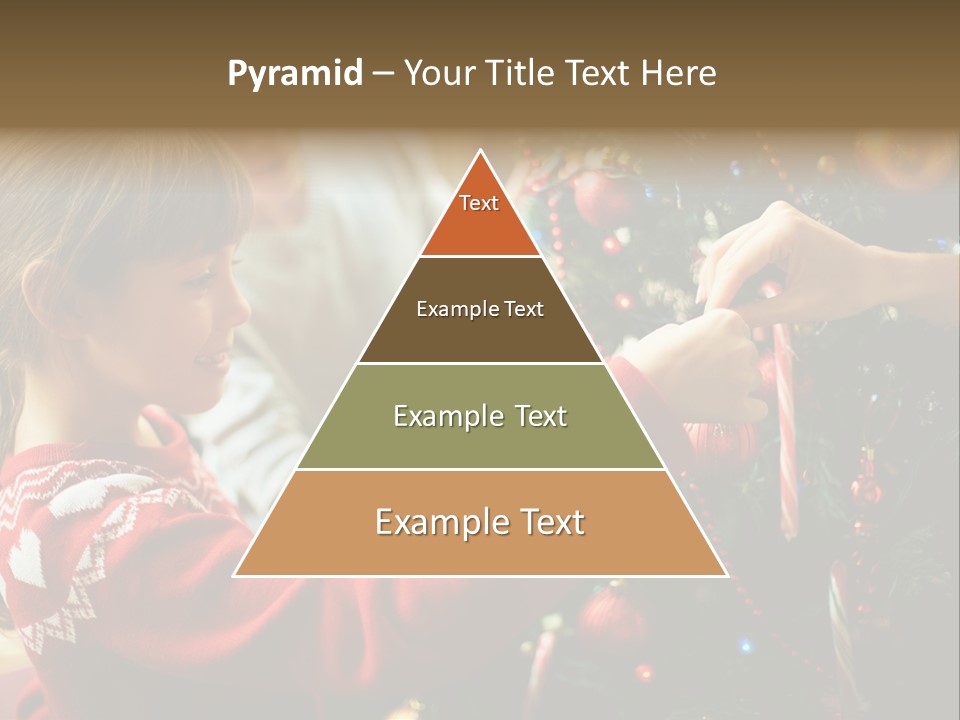 A Young Girl Is Decorating A Christmas Tree PowerPoint Template