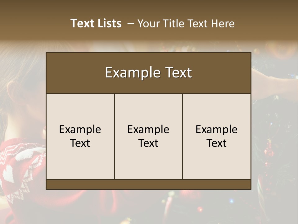 A Young Girl Is Decorating A Christmas Tree PowerPoint Template