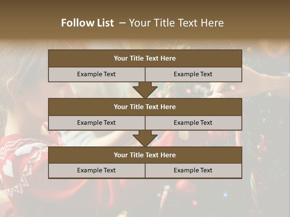 A Young Girl Is Decorating A Christmas Tree PowerPoint Template