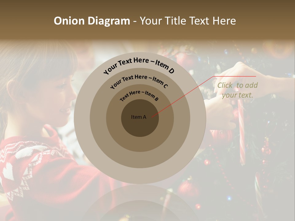 A Young Girl Is Decorating A Christmas Tree PowerPoint Template