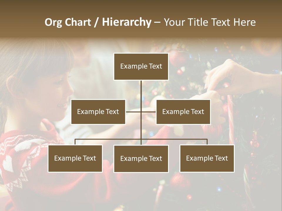 A Young Girl Is Decorating A Christmas Tree PowerPoint Template