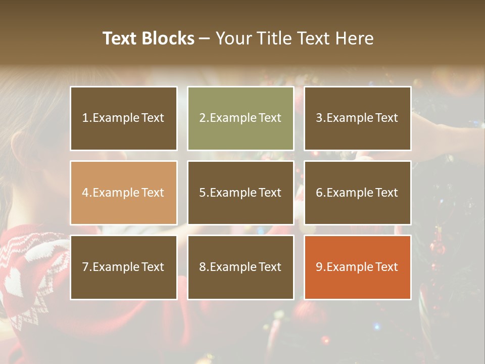 A Young Girl Is Decorating A Christmas Tree PowerPoint Template