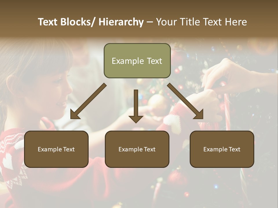 A Young Girl Is Decorating A Christmas Tree PowerPoint Template