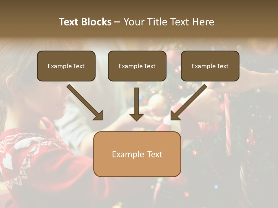 A Young Girl Is Decorating A Christmas Tree PowerPoint Template