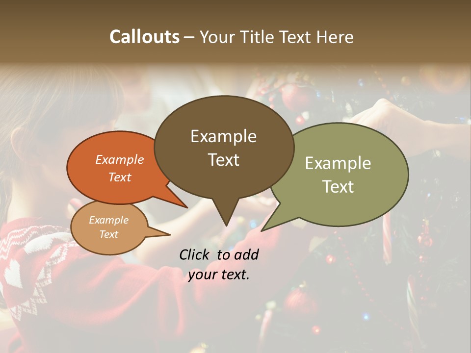 A Young Girl Is Decorating A Christmas Tree PowerPoint Template
