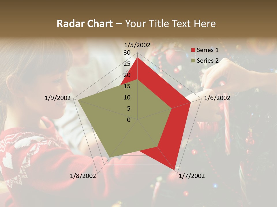 A Young Girl Is Decorating A Christmas Tree PowerPoint Template