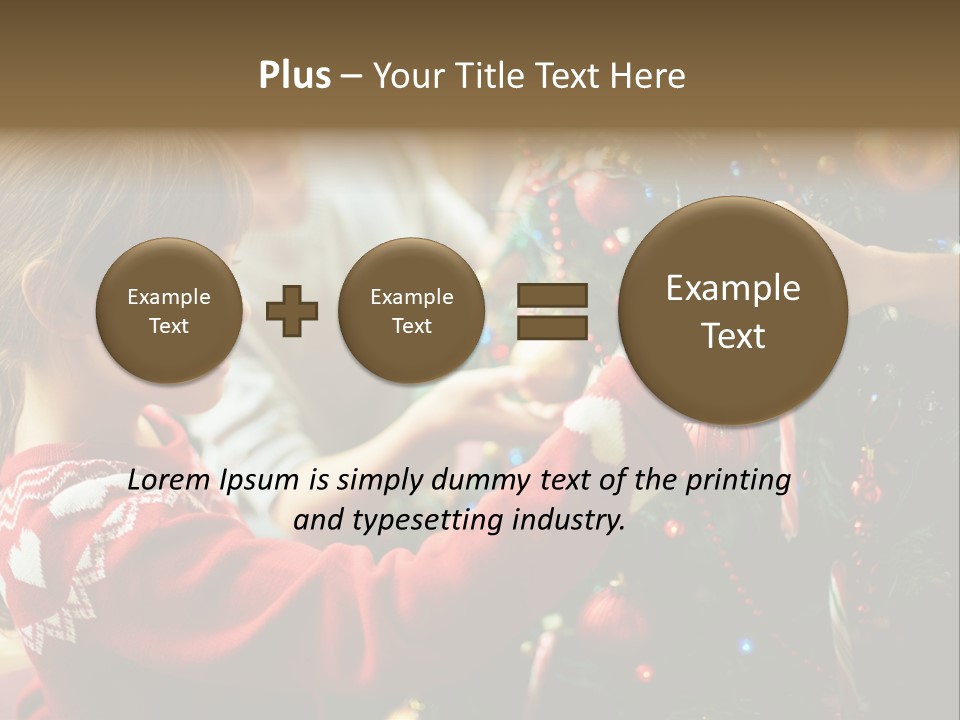 A Young Girl Is Decorating A Christmas Tree PowerPoint Template