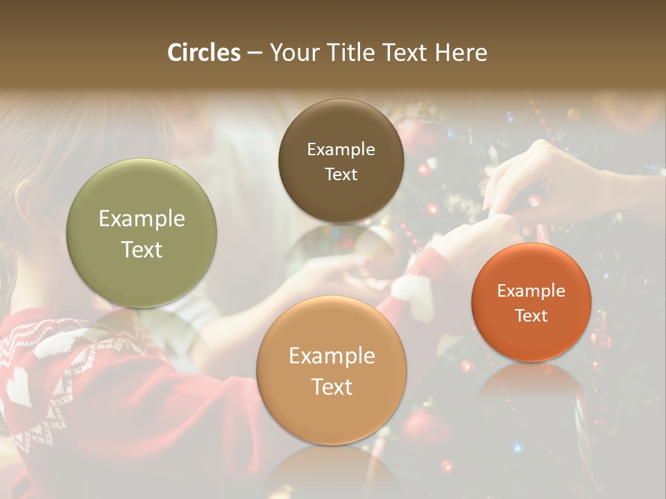 A Young Girl Is Decorating A Christmas Tree PowerPoint Template