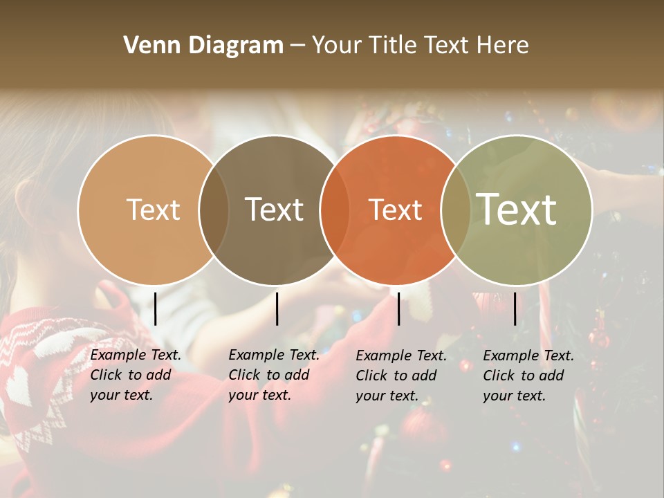 A Young Girl Is Decorating A Christmas Tree PowerPoint Template