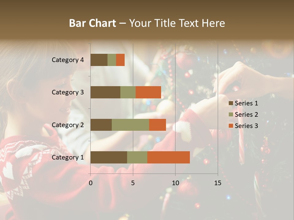 A Young Girl Is Decorating A Christmas Tree PowerPoint Template