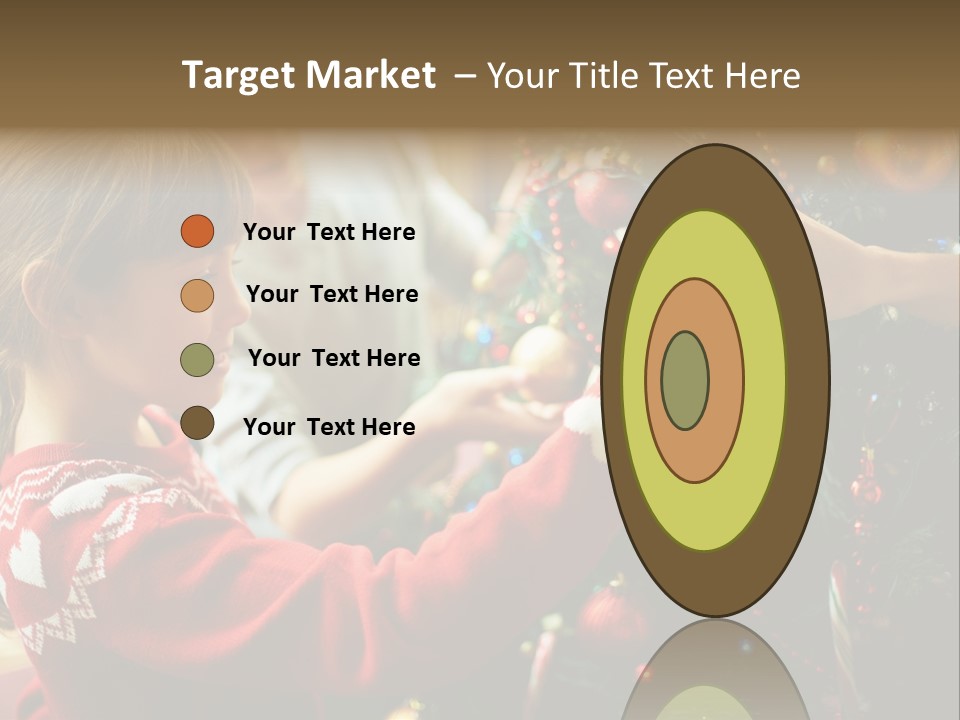 A Young Girl Is Decorating A Christmas Tree PowerPoint Template