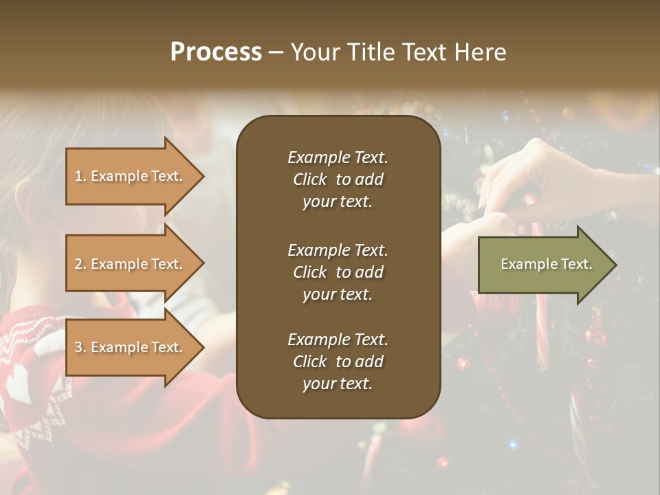 A Young Girl Is Decorating A Christmas Tree PowerPoint Template