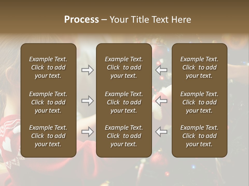 A Young Girl Is Decorating A Christmas Tree PowerPoint Template