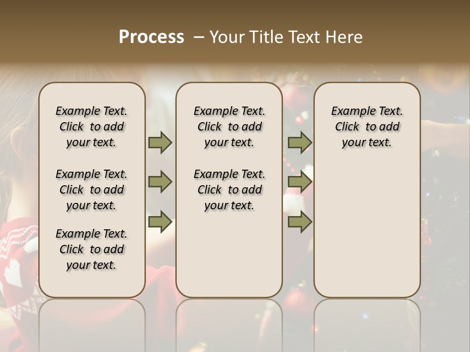 A Young Girl Is Decorating A Christmas Tree PowerPoint Template