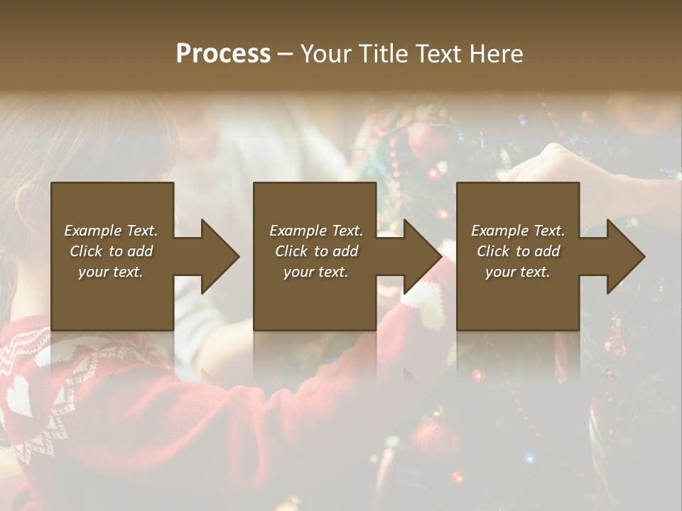 A Young Girl Is Decorating A Christmas Tree PowerPoint Template
