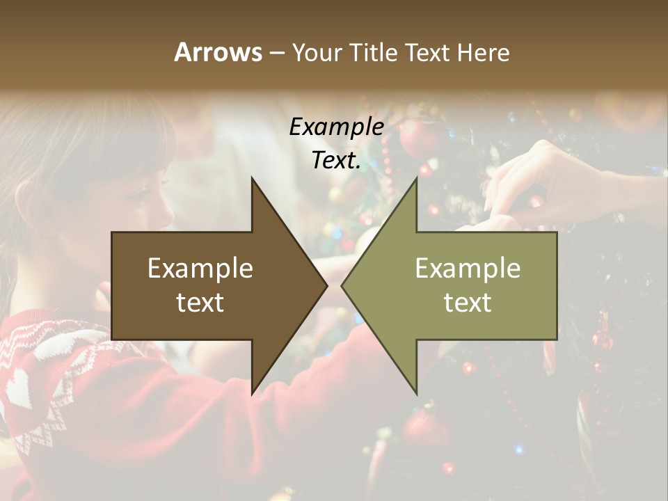 A Young Girl Is Decorating A Christmas Tree PowerPoint Template