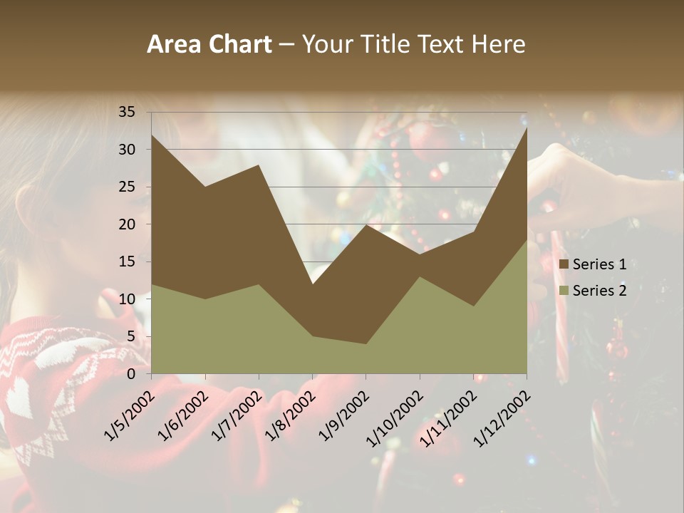 A Young Girl Is Decorating A Christmas Tree PowerPoint Template