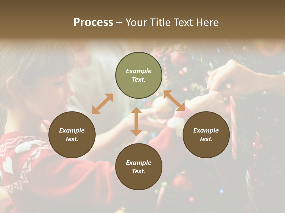 A Young Girl Is Decorating A Christmas Tree PowerPoint Template