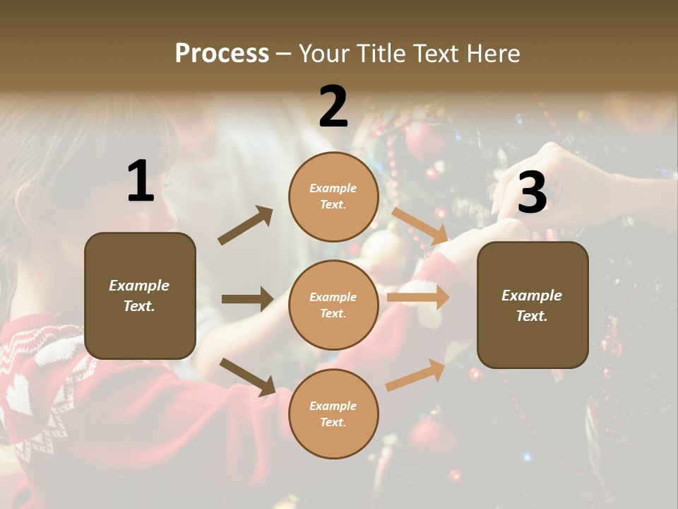 A Young Girl Is Decorating A Christmas Tree PowerPoint Template