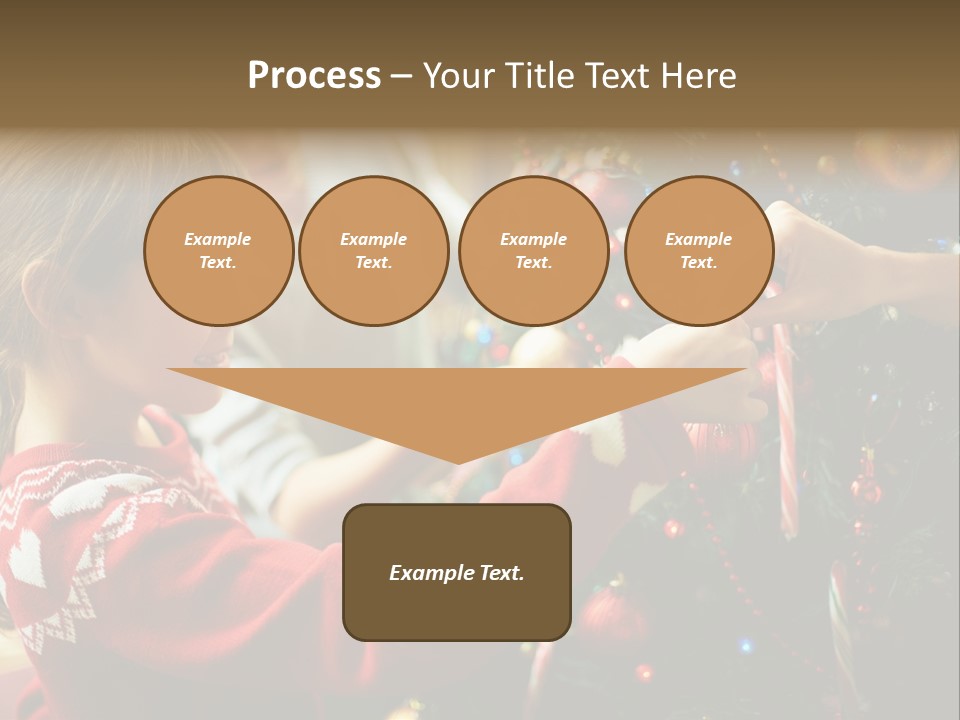 A Young Girl Is Decorating A Christmas Tree PowerPoint Template