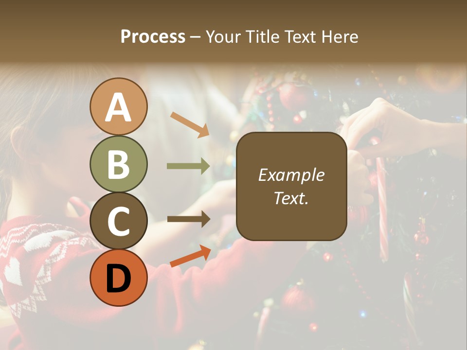 A Young Girl Is Decorating A Christmas Tree PowerPoint Template