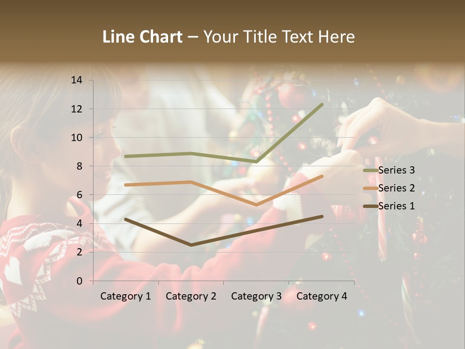 A Young Girl Is Decorating A Christmas Tree PowerPoint Template