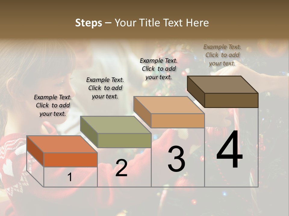A Young Girl Is Decorating A Christmas Tree PowerPoint Template