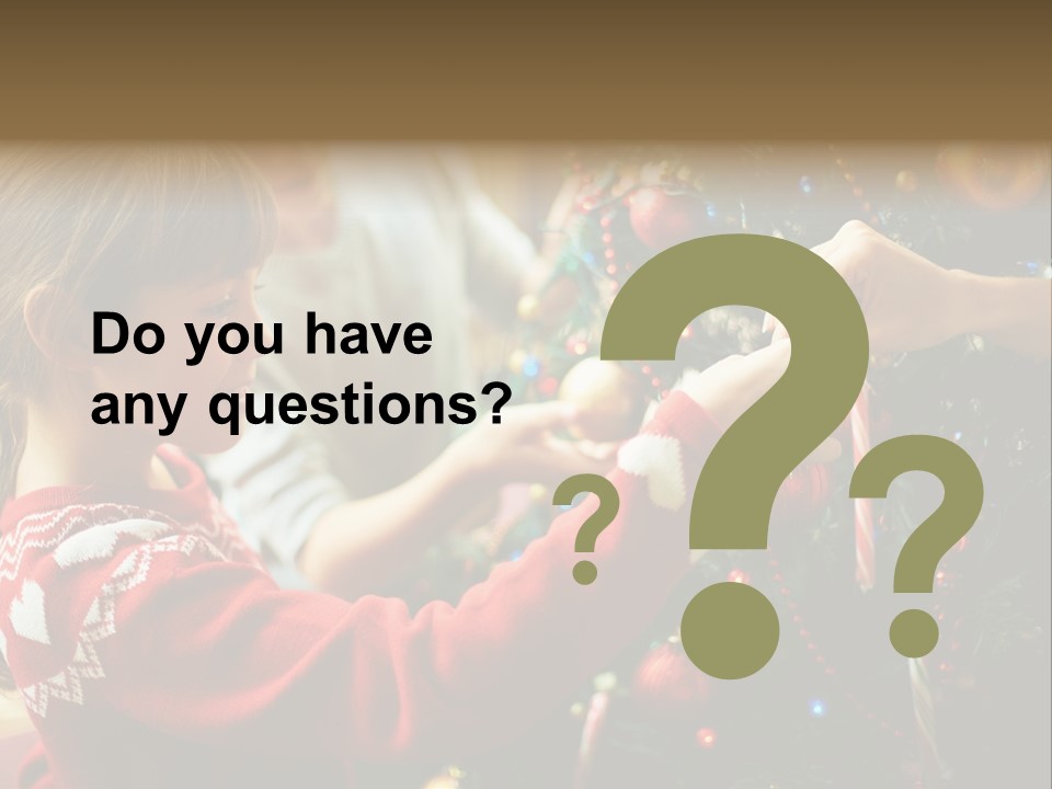 A Young Girl Is Decorating A Christmas Tree PowerPoint Template