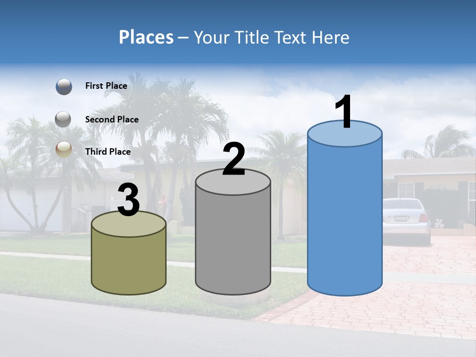 Palm Trees Brick Vehicle PowerPoint Template