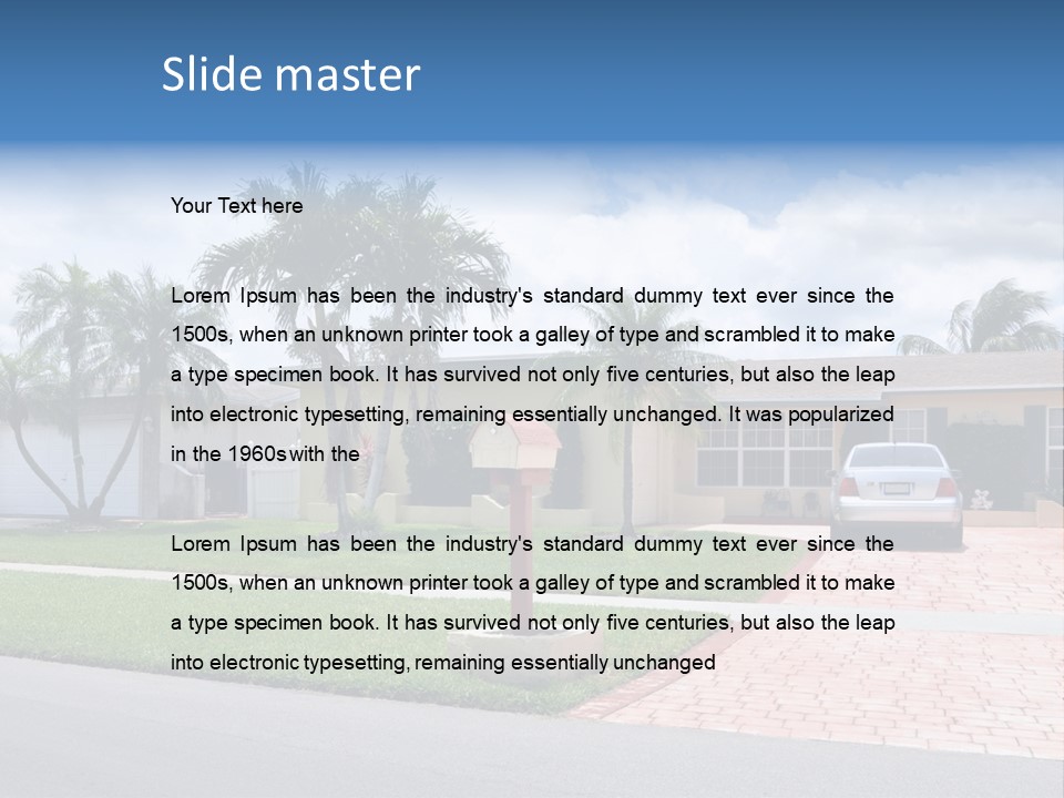 Palm Trees Brick Vehicle PowerPoint Template