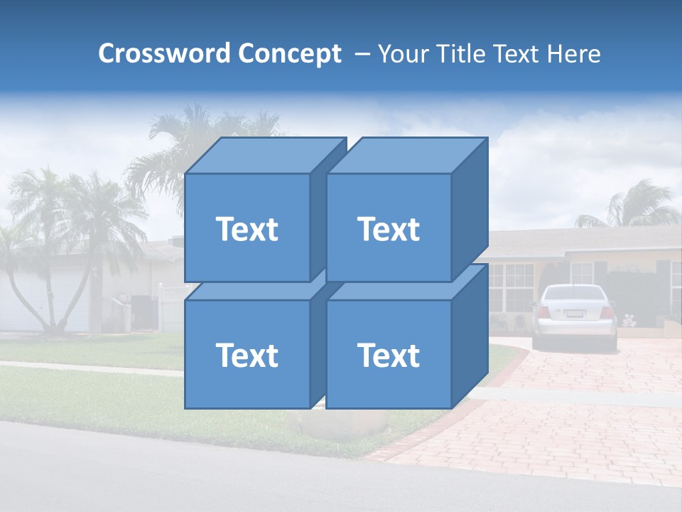 Palm Trees Brick Vehicle PowerPoint Template