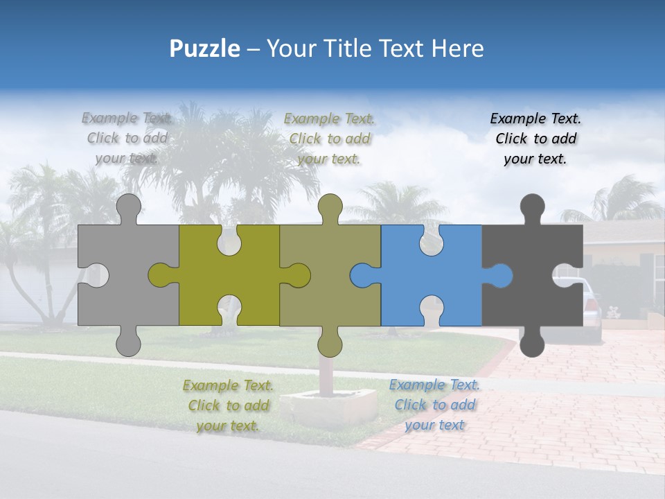 Palm Trees Brick Vehicle PowerPoint Template