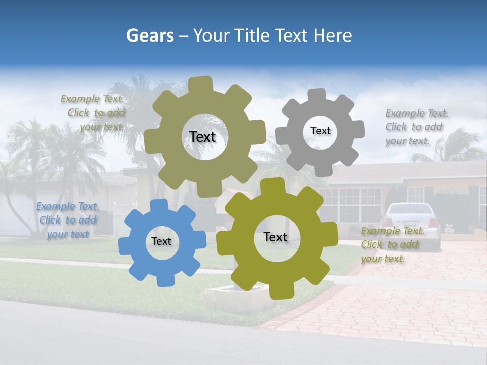 Palm Trees Brick Vehicle PowerPoint Template