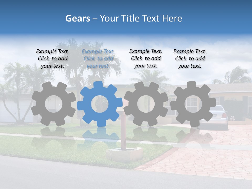 Palm Trees Brick Vehicle PowerPoint Template