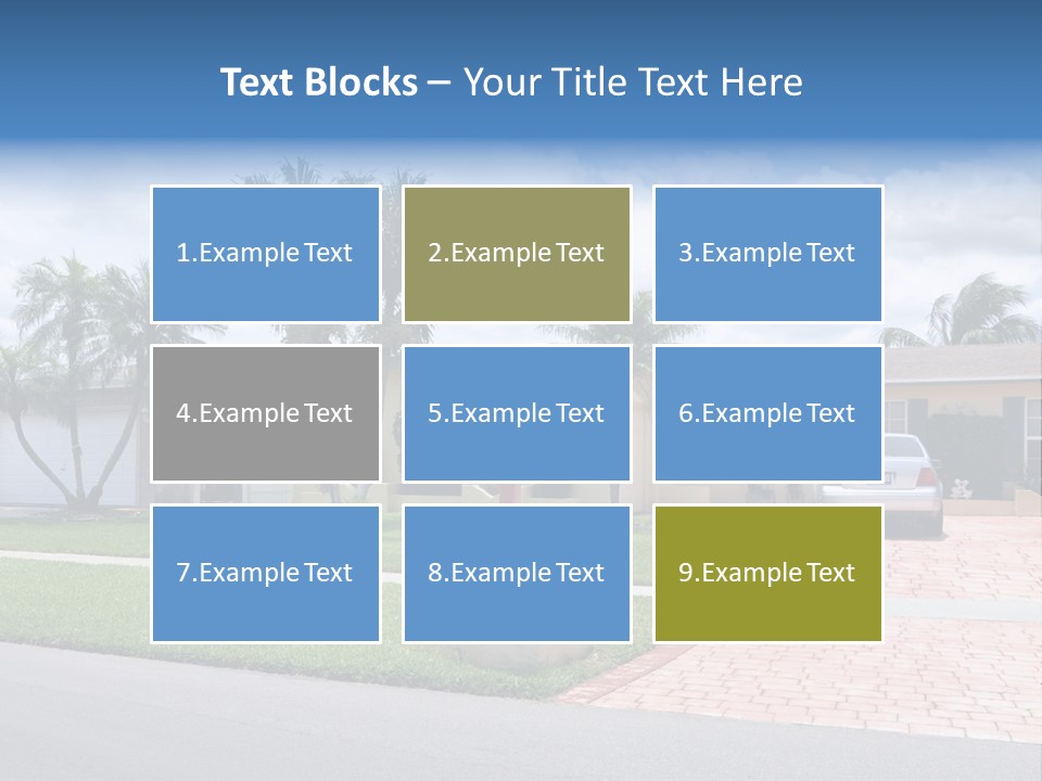 Palm Trees Brick Vehicle PowerPoint Template