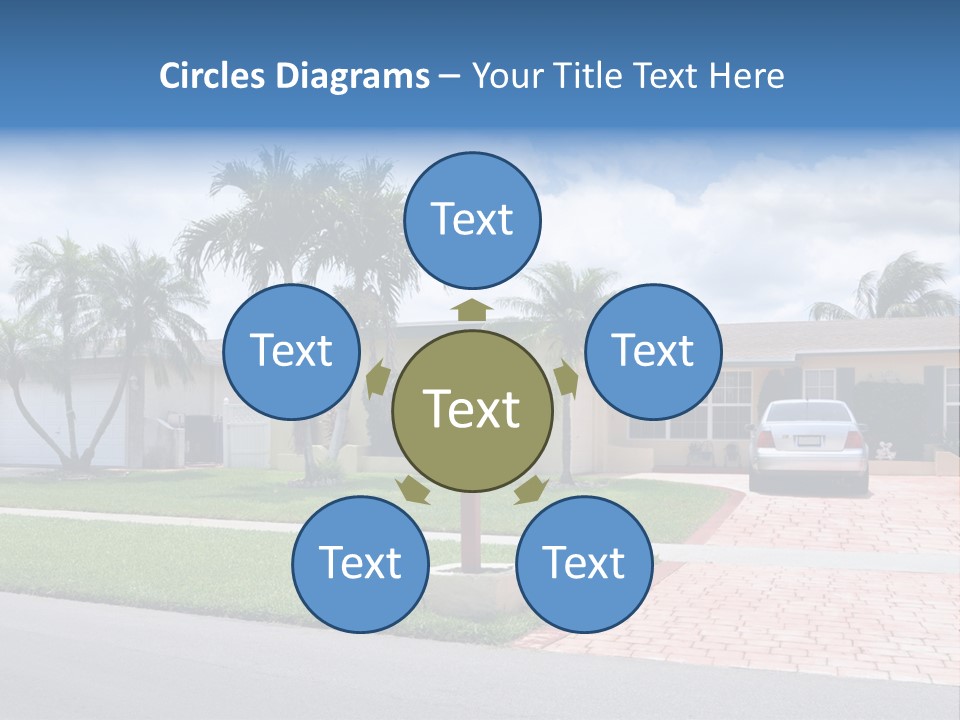 Palm Trees Brick Vehicle PowerPoint Template