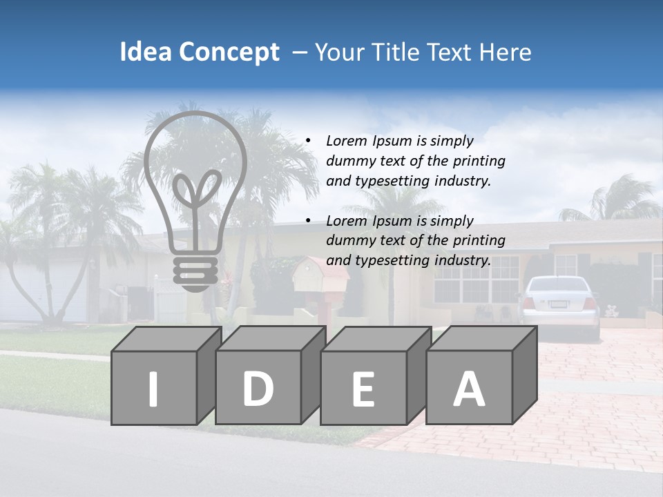 Palm Trees Brick Vehicle PowerPoint Template