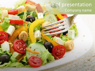 White Eating Lunch PowerPoint Template