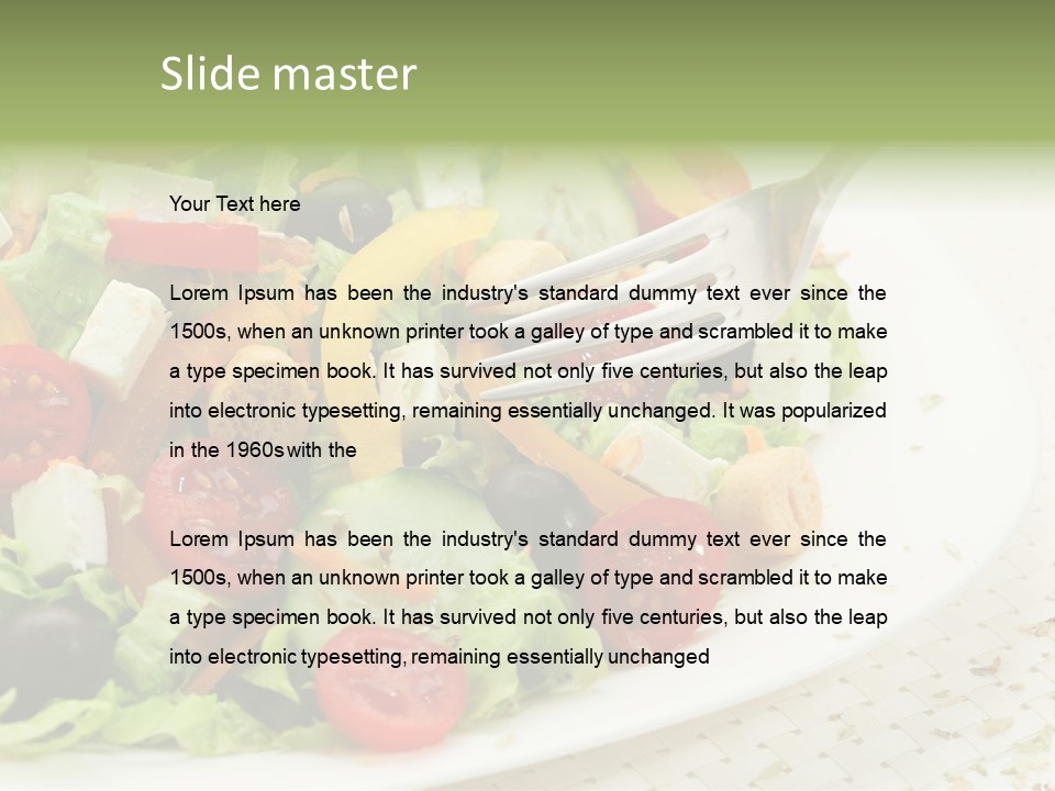 White Eating Lunch PowerPoint Template