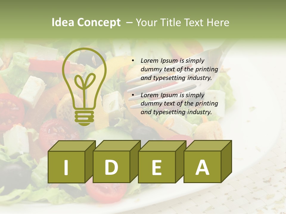 White Eating Lunch PowerPoint Template