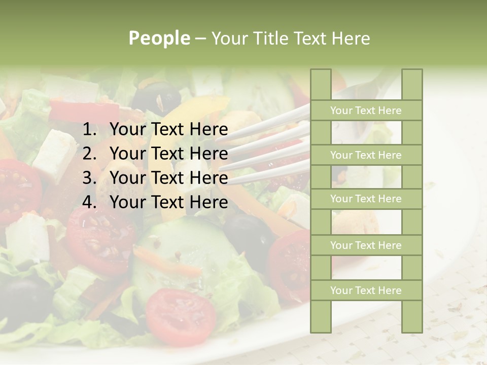 White Eating Lunch PowerPoint Template