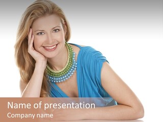 Blonde Model Woman PowerPoint Template