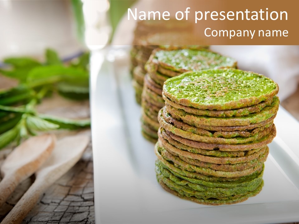 Small Pancakes Green PowerPoint Template