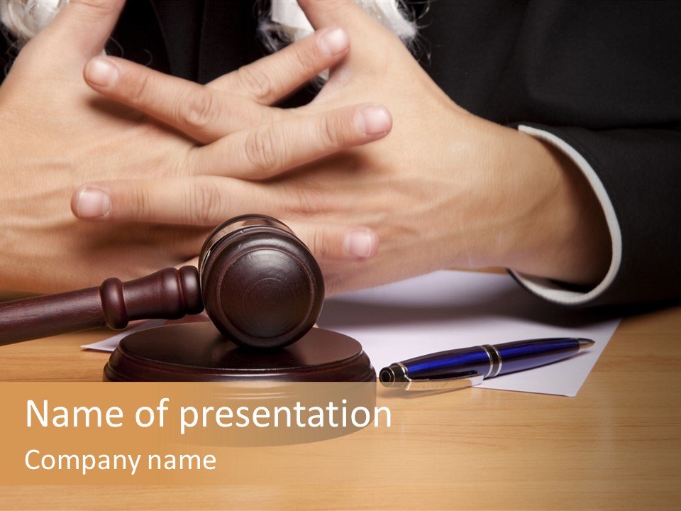 Gavel Sentence Arbitrate PowerPoint Template