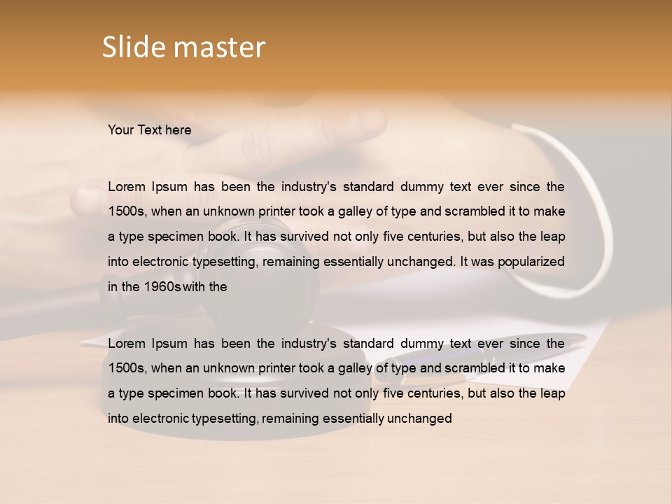 Gavel Sentence Arbitrate PowerPoint Template