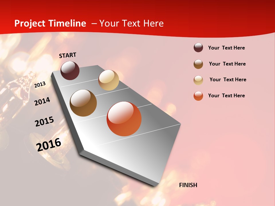 Christmas Lights Red Vibrant Color PowerPoint Template