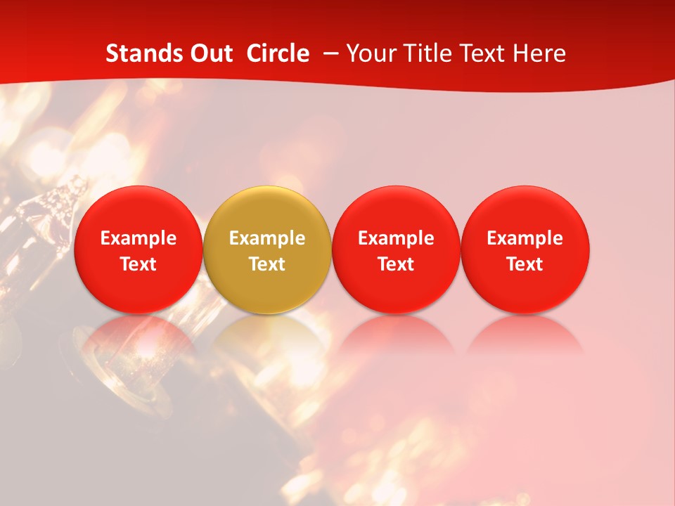 Christmas Lights Red Vibrant Color PowerPoint Template